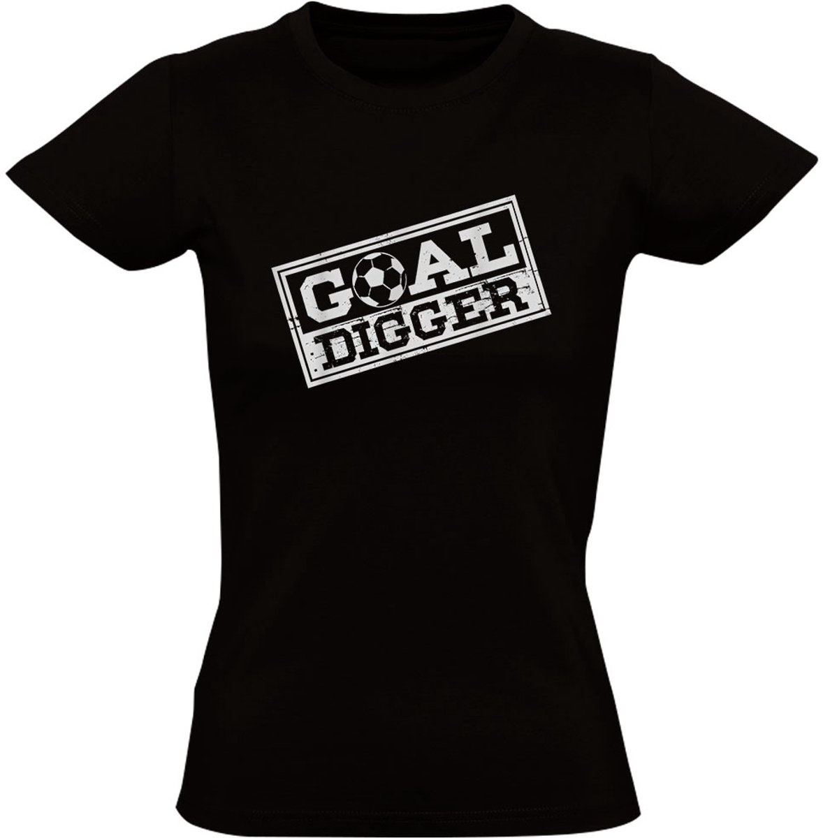 Grappig Voetbal Dames T-shirt - Goal Digger - Grappig EK WK Shirt - Cadeau voor Voetbalfan