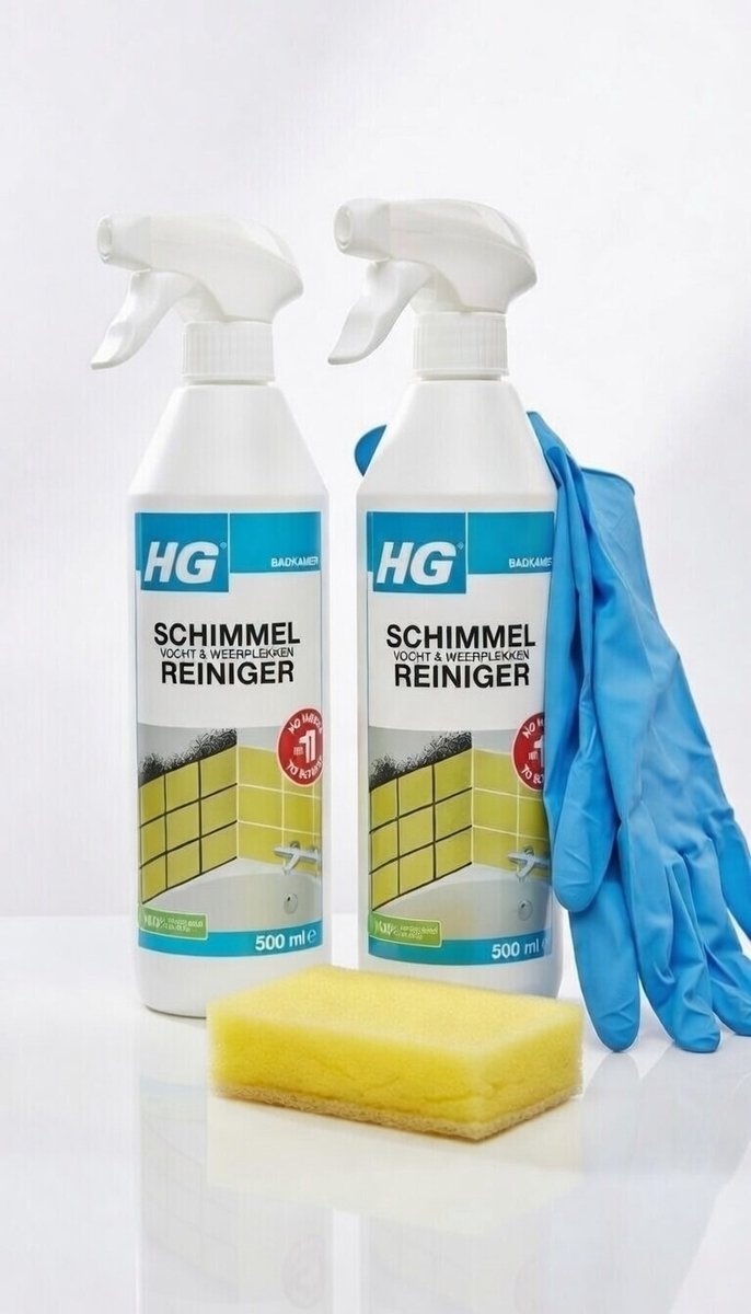 HG Schimmelreiniger + Handschoenen + KD Spons ® Perfect tegen schimmel