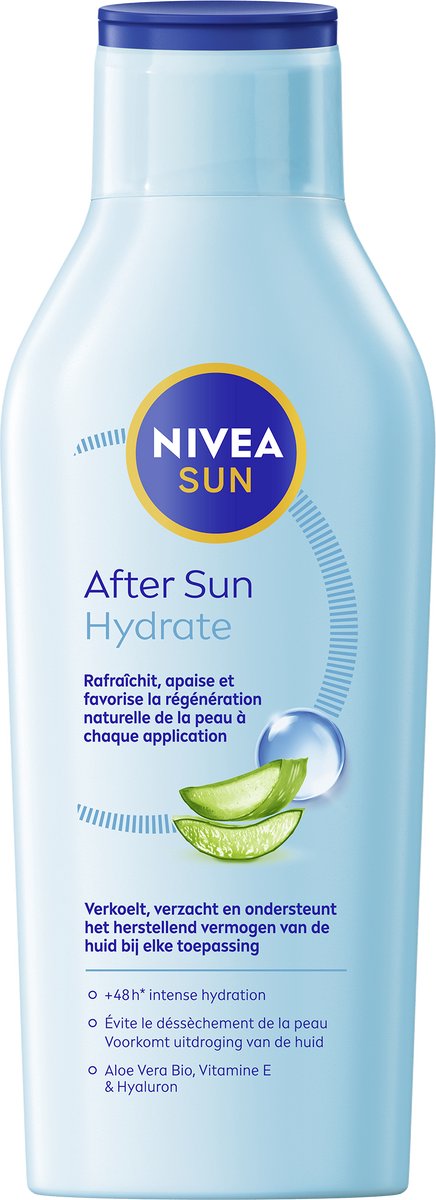 Bol.com NIVEA SUN Hydraterende & Kalmerende Aftersun Lotion - Met Hyaluronzuur en Aloë Vera - 400 ml aanbieding
