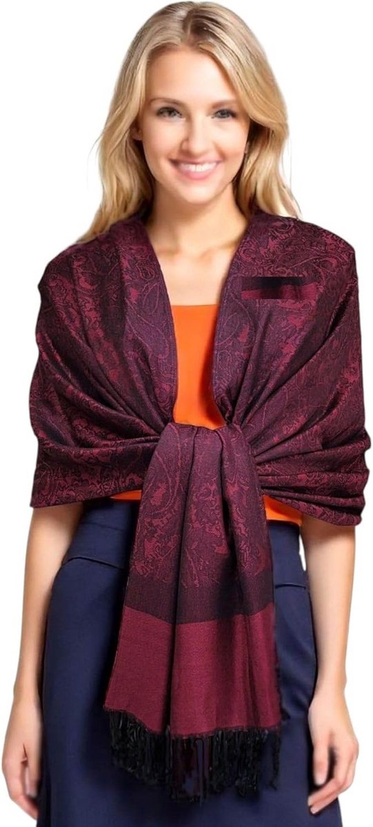 Zachte sjaal in pashminastijl met paisley- en bloemenprint, 180 cm, Factory Seconds