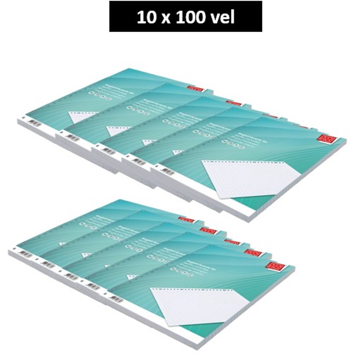 SOHO - Ringbandpapier A4 - 23rings - Lijn - Gelinieerd - 70 gram - 10 x 100 Vellen