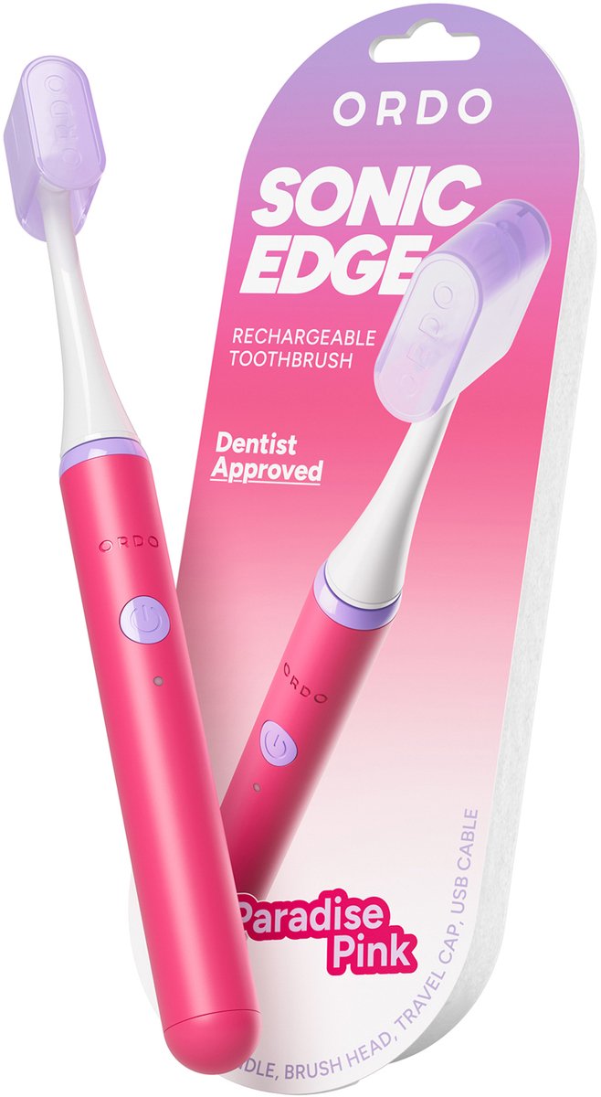 Ordo Sonic Edge Elektrische Tandenborstel - Roze - Sonic Tandenborstel Paradise Pink