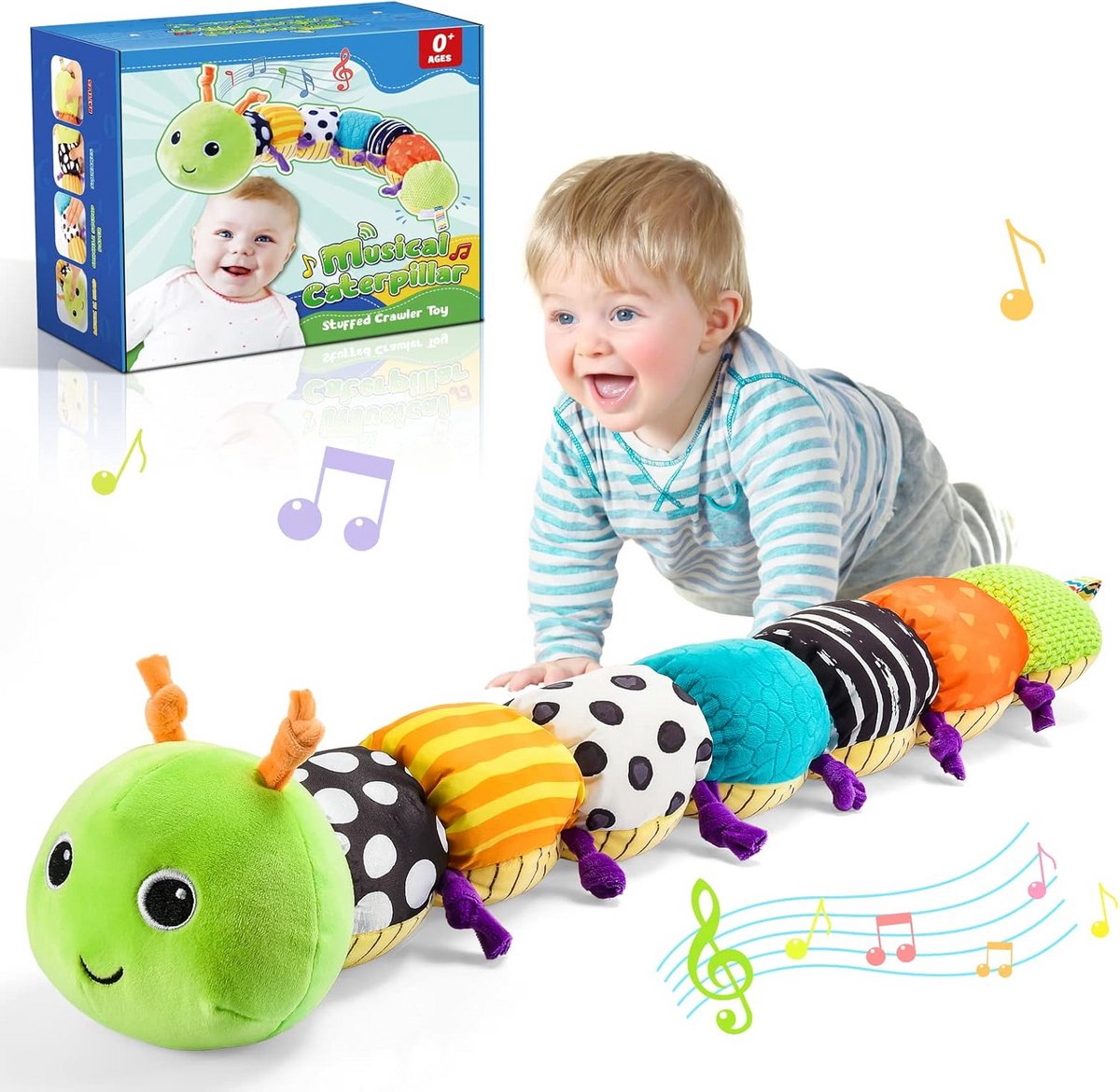 Muzikaal Babyspeelgoed Rups Knuffeldier voor 0-6 Maanden