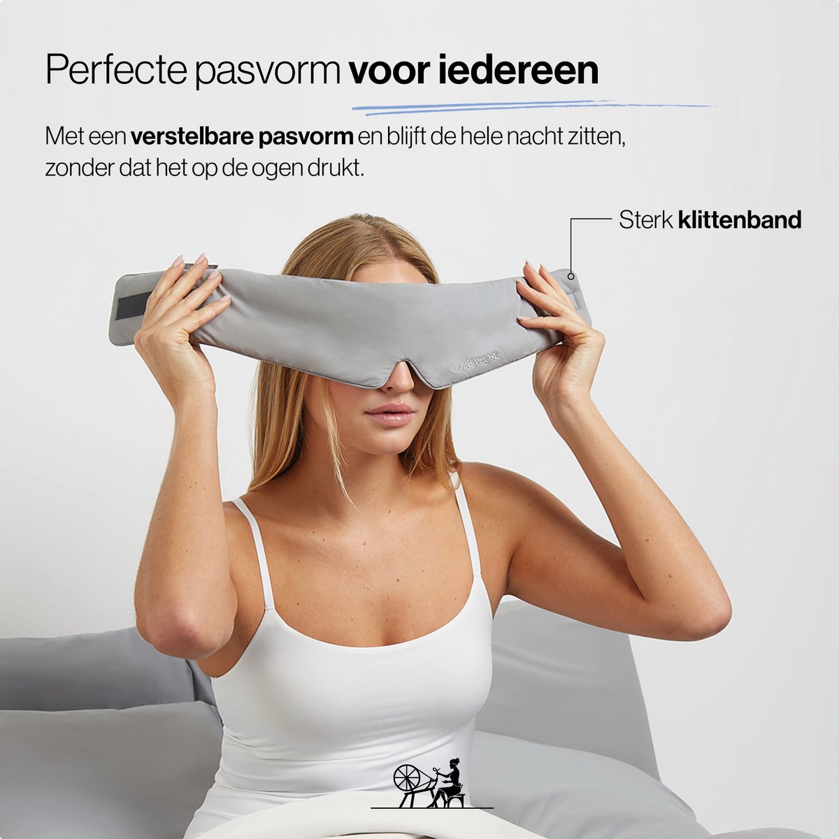 Dore & Rose - Cooling Slaapmasker - Verkoelend Oogmasker - Zijden Slaapmasker Met Verkoelende Functie - Deep Sleep Mask - Eye Mask - Verduisterend - Wallen - Grijs — afbeelding 6