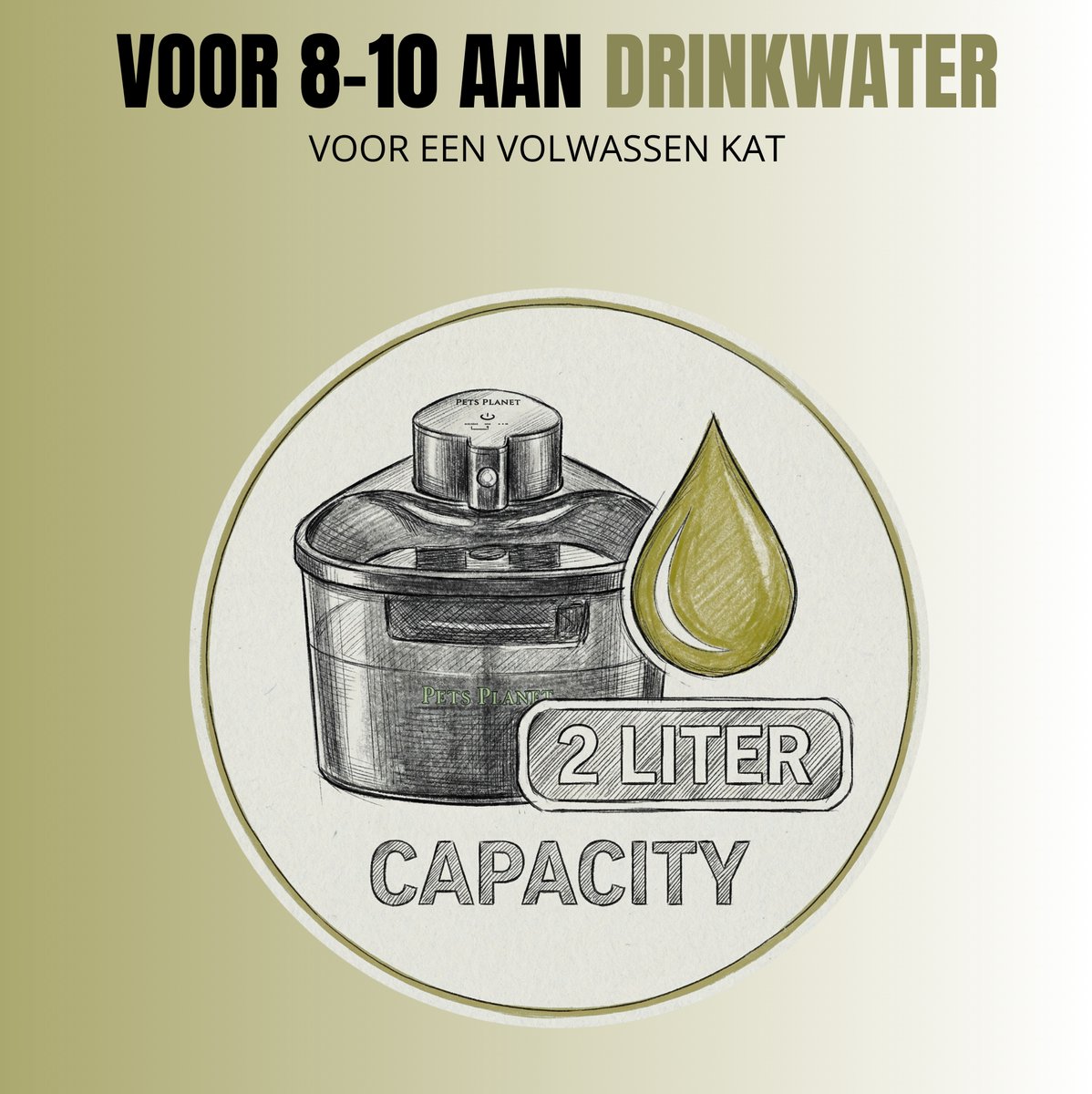 Pets Planet Draadloze Drinkfontein Kat - 2L met 7 filters thumbnail 7