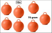 12x Ballon gewicht Kettlebell oranje- 75 gram - Tafeldecoratie thema feest ballon party festival