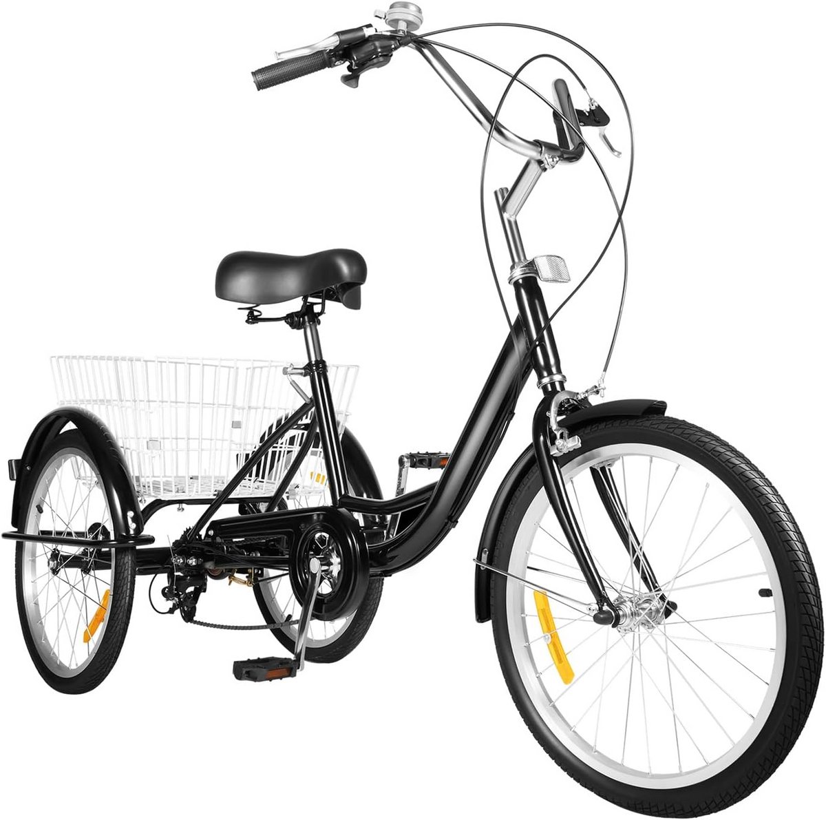 Opvouwbare driewieler 20 inch met 8 versnellingen en grote boodschappenmand