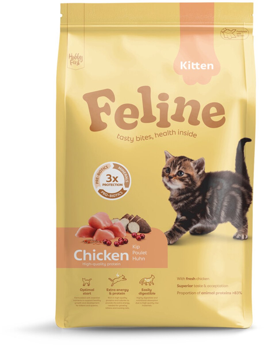 Hobby First HobbyFirst Feline Kattenvoer Kitten Chicken 4,5 kg - Kat