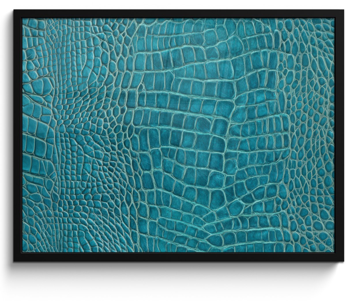 FrameYourWall Poster in lijst - Fotolijst 70x50 cm - Posters - Krokodillenleertextuur - Blauw - Exotisch - Posterlijst zwart - Decoratie - Wanddecoratie woonkamer - Muurdecoratie slaapkamer Multicolor