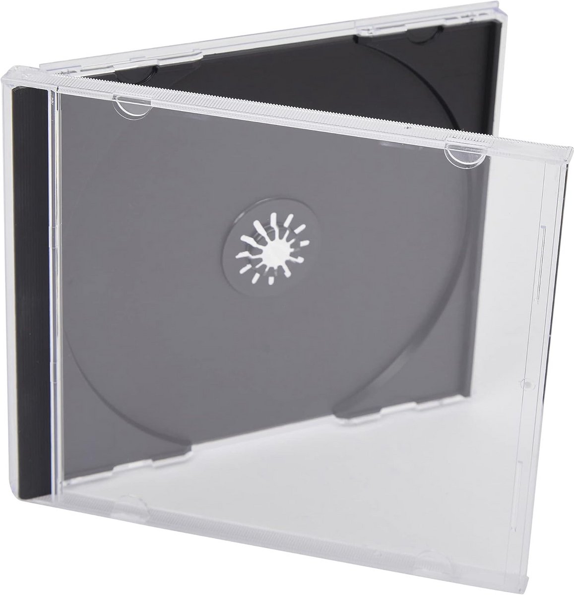 100 Stuks CD/DVD Jewel Cases 10,4 mm met Zwarte Inlegvel