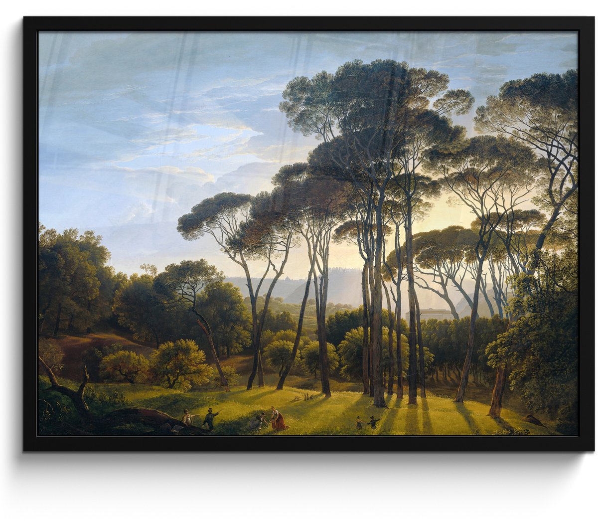 Poster in lijst - Fotolijst 70x50 cm - Posters - Italiaans landschap met parasoldennen - K