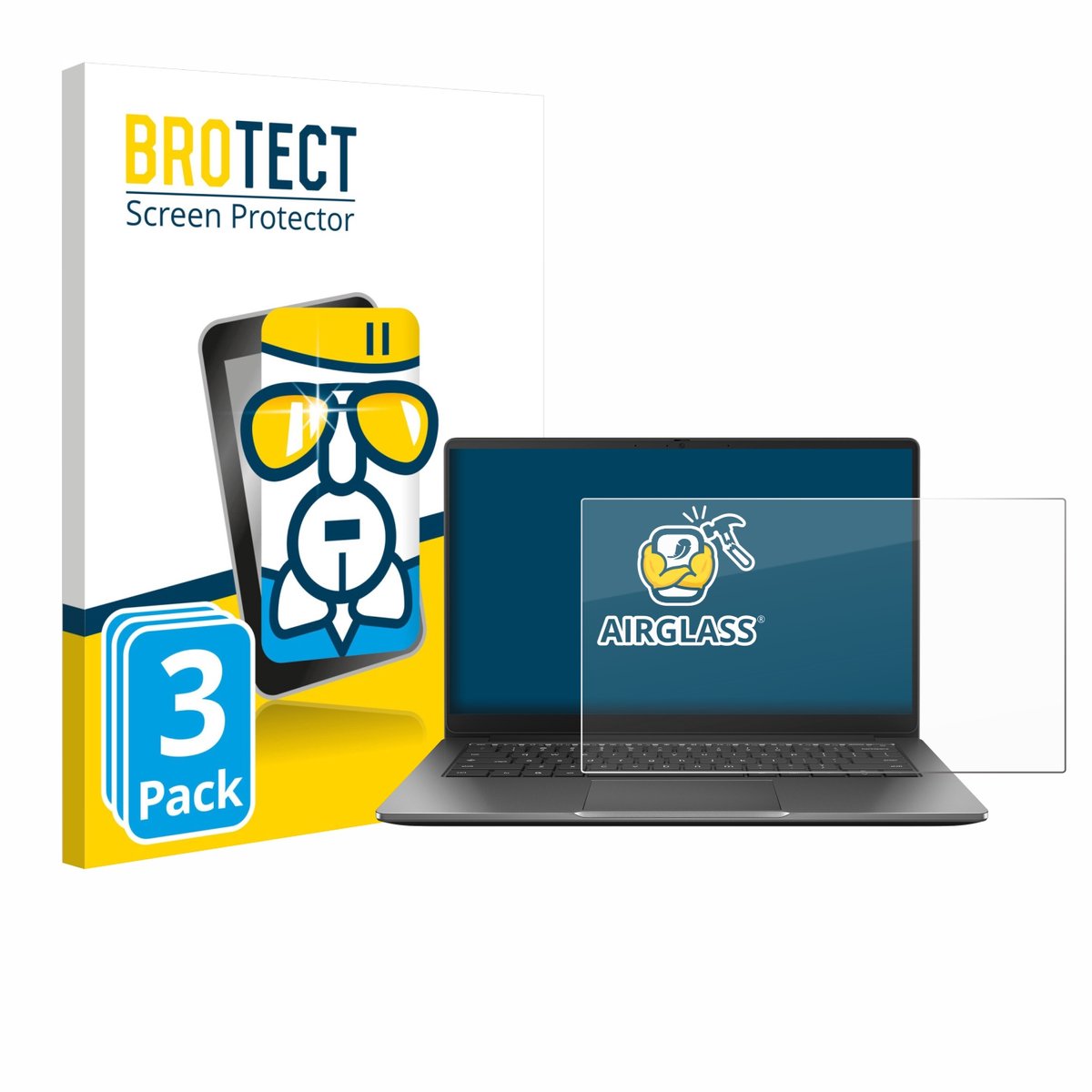 Screenprotector 3 Stuks voor ASUS Chromebook Plus CX14 Beschermglas transparant