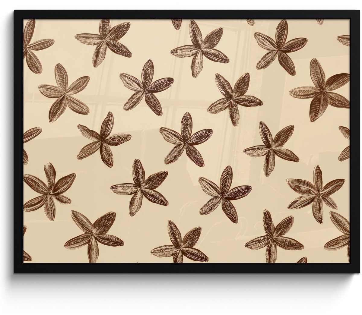 FrameYourWall Poster in lijst - Fotolijst 70x50 cm - Posters - Sterren - Bruin - Natuurlijk - Posterlijst zwart - Decoratie - Wanddecoratie woonkamer - Muurdecoratie slaapkamer Multicolor