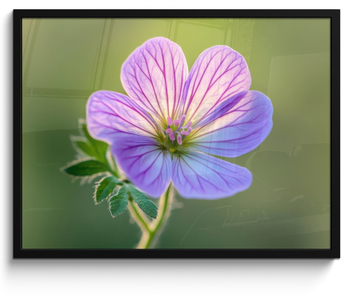 FrameYourWall Poster in lijst - Fotolijst 70x50 cm - Posters - Bloem - Close up - Paars - Posterlijst zwart - Decoratie - Wanddecoratie woonkamer - Muurdecoratie slaapkamer