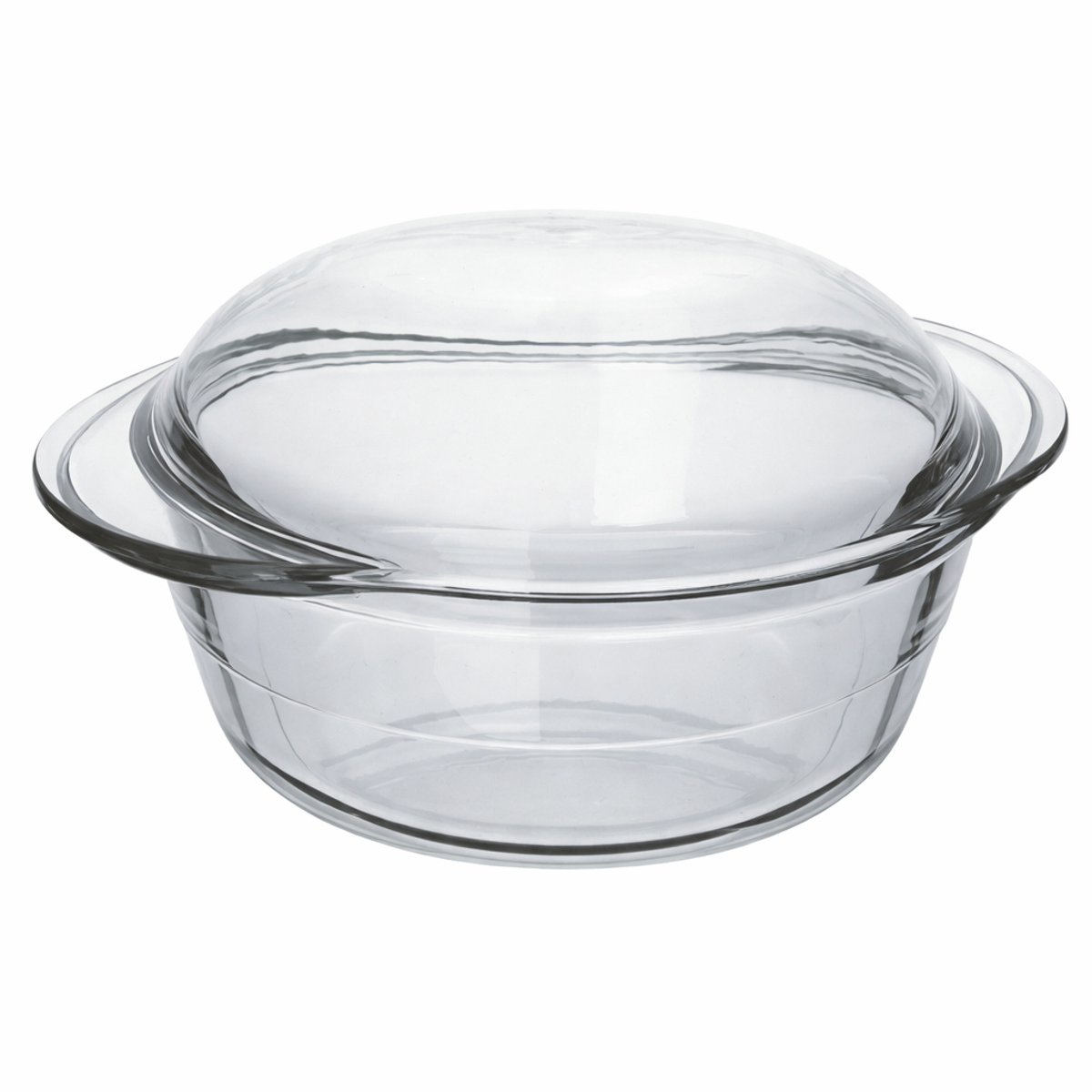 Ovenschaal met deksel – Gehard glas – Transparant – 2,8 liter – Rond