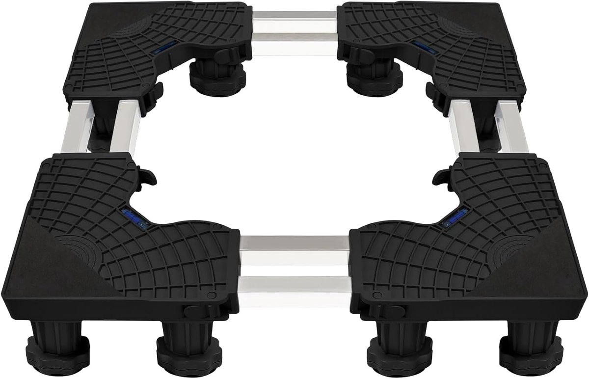 Wasmachine Verhoger - Wasmachine Opbouwmeubel - Wasmachine Sokkel - Anti Slip & Verstelbaar - Ook voor Droger, Koelkast en Vriezer - 300 Kg Draagkracht - 12 Robuuste Poten - Hoogte 6,5 tot 9,5 cm - Zwart - van Imperatoris