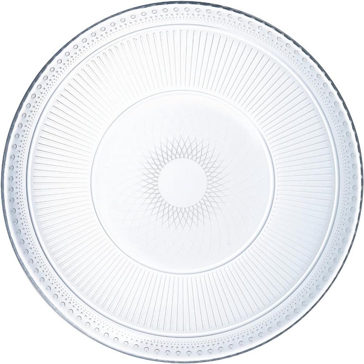 Grote Platte Borden van Glas - Transparant Servies - Set van 4 Stuks