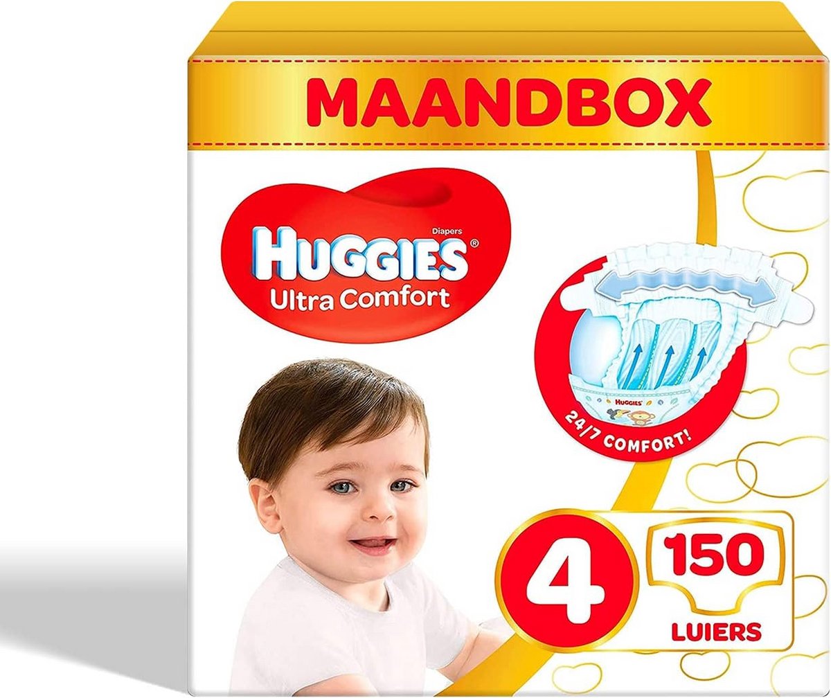 Comfortabele Baby Luiers Maat 4 voor Actieve Peuters (7-18 kg), Grote Verpakking (150 stuks)