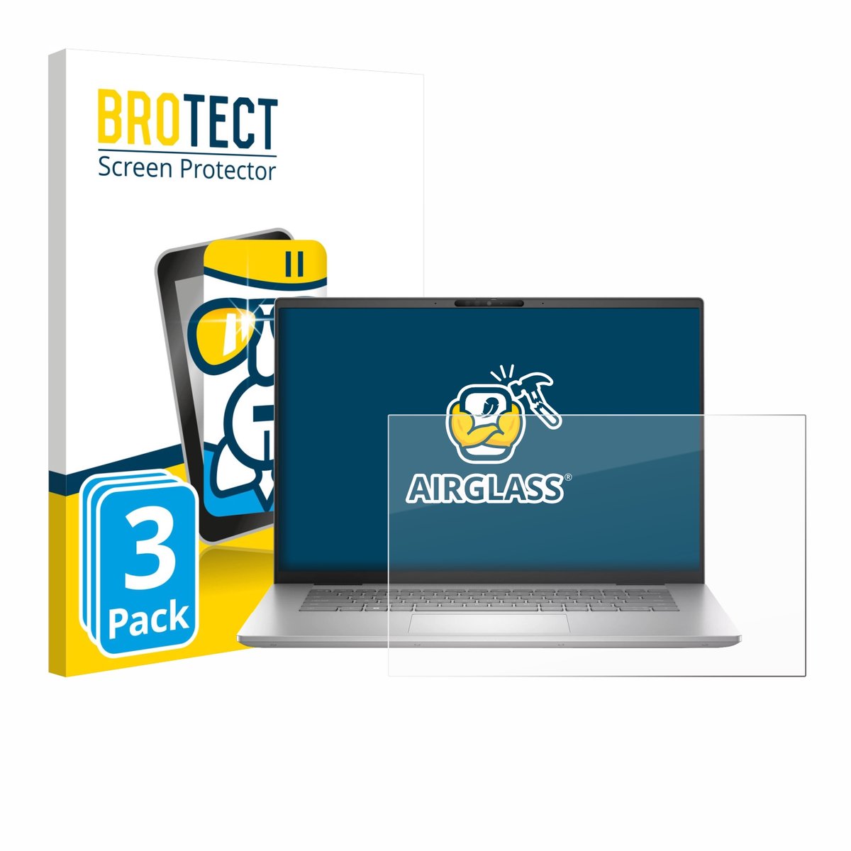 Screenprotector 3 Stuks voor Dell Inspiron 16 Plus 7630 Beschermglas transparant