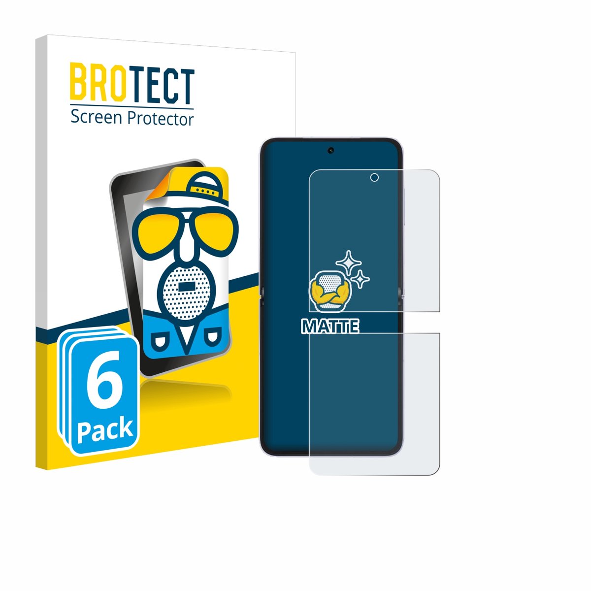 BROTECT - Screenprotector voor Honor Magic V Flip 2 - Folie Beschermfolie matte 6 Stuks