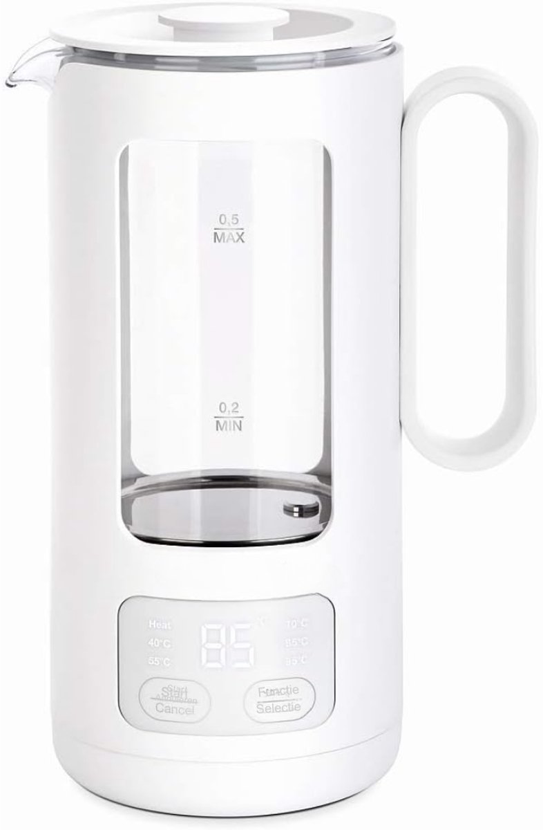 Florixa® Waterkoker glas - Waterkoker - Wit- 15cm x 13cm x 21cm