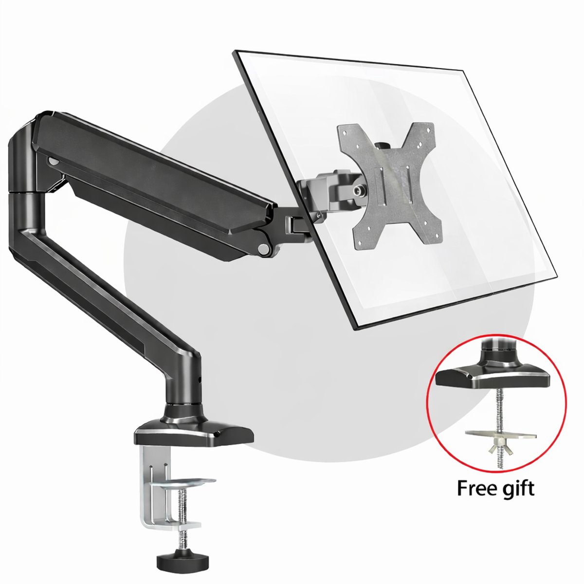 IMENGINE® Monitor Arm – monitor arm 1 scherm - Monitor beugel voor 13 t/m 32 Inch - monitor arm gasveer - Ergonomisch & Ruimtebesparend – Zwart