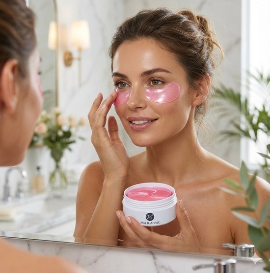 Mia & Annet – Rose Goud Collageen Oog Pleister - Eye Patches - Oogmasker - Verzorgende Eye Pads tegen Wallen, Donkere Kringen & Rimpels - 60 stuks