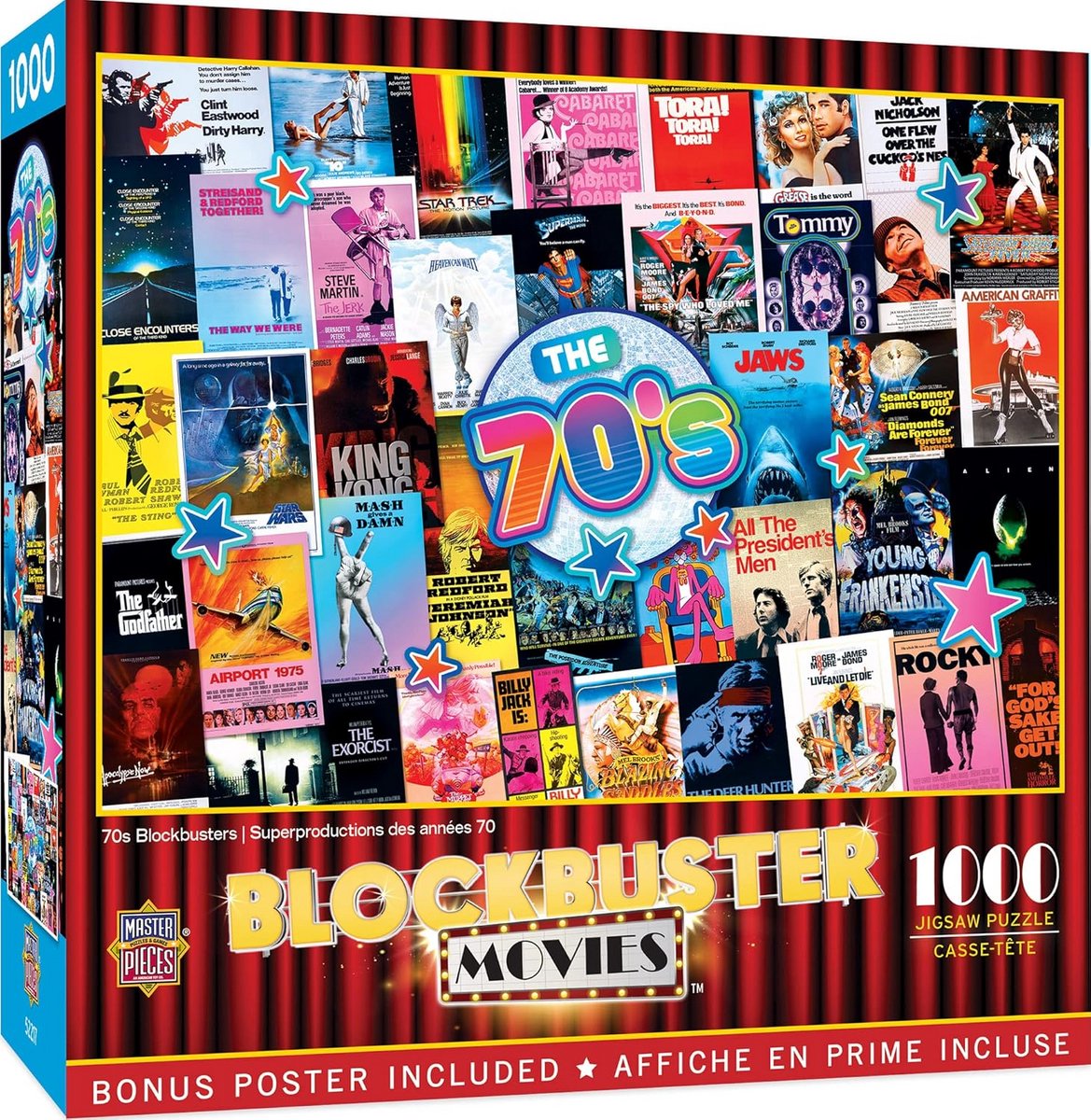 Puzzel van 1000 stukjes met jaren '70 Blockbusters thema - 48 x 70 cm