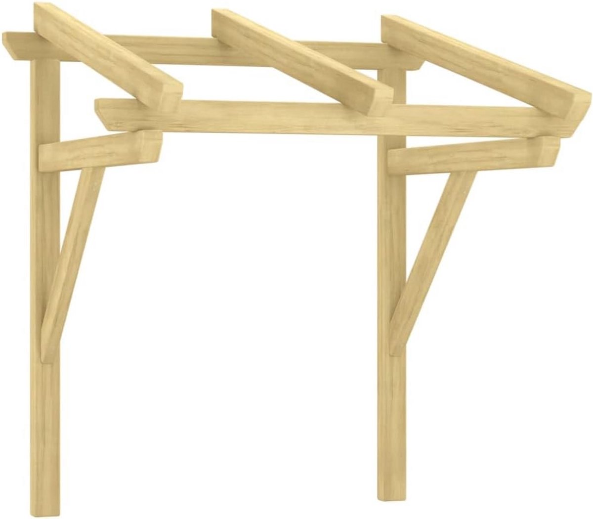 Houten Luifel voor Deur en Raam Impregneerd Grenenhout 100x100x80 cm