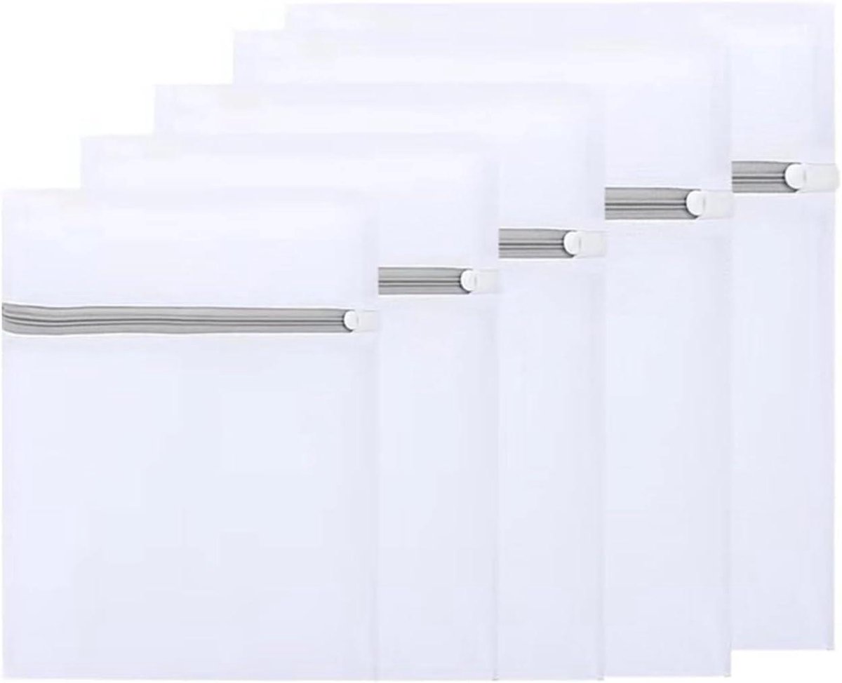 Mesh Waszakken Set van 5 - Draagbare Honingraat Waszakken met Ophanglus - Speciaal voor Ondergoed, BH's, Sokken - Ideaal voor Babykleding en Maskers