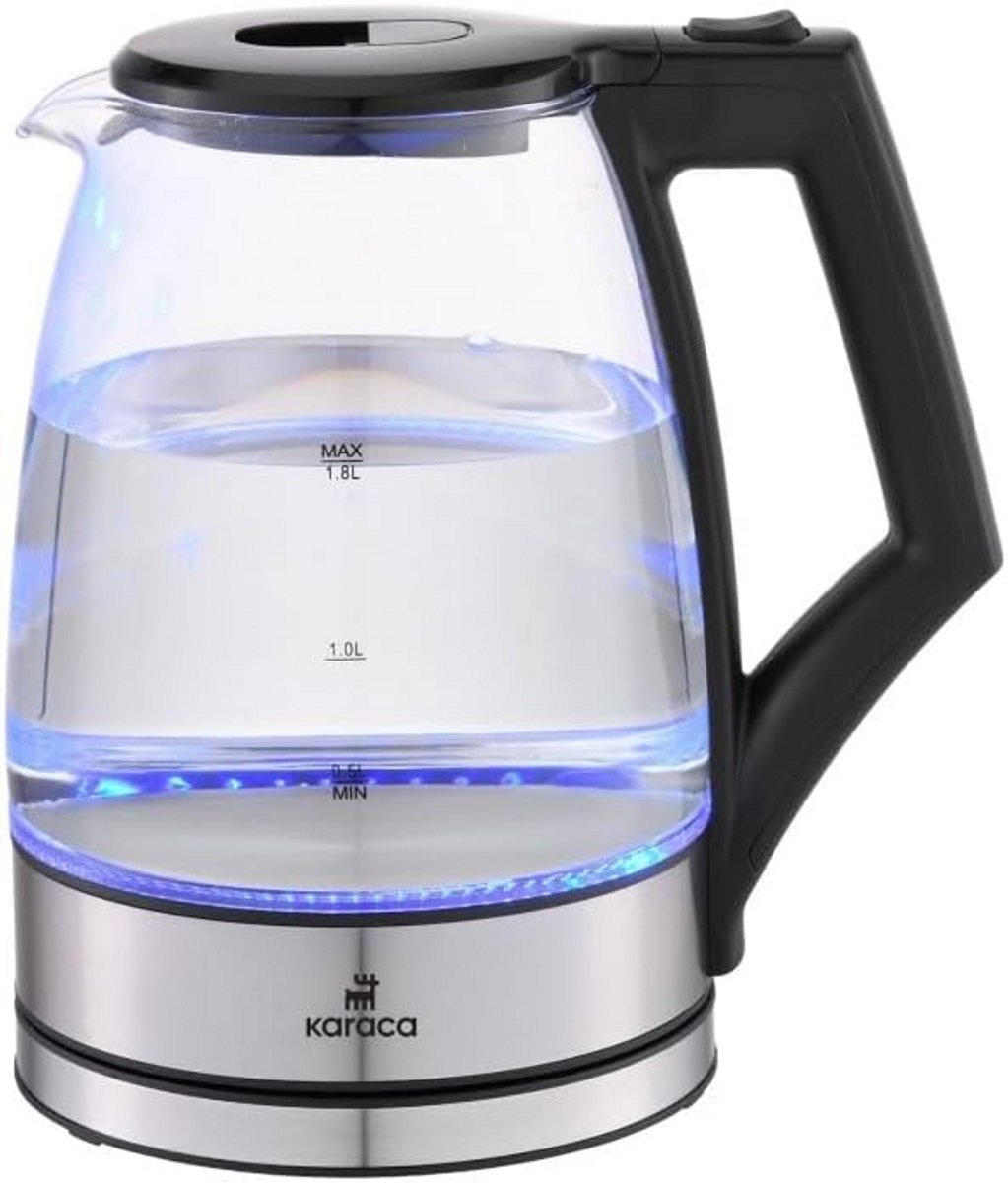 Glazen Waterkoker 1.8L met 2200W Vermogen en Automatische Uitschakeling
