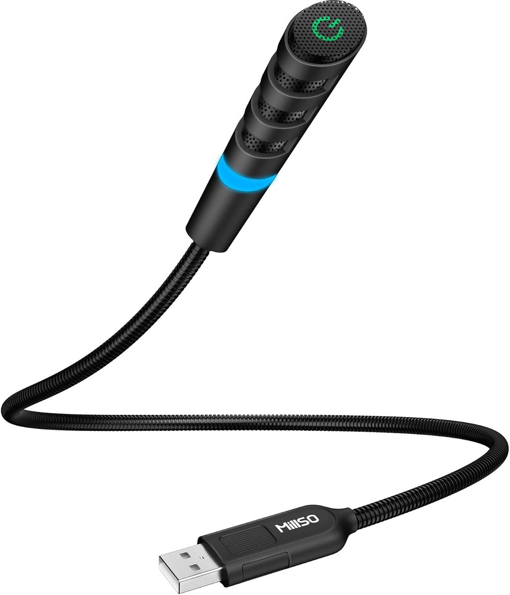 USB Zwanenhals Microfoon voor PC & Laptop - Plug & Play Audio voor Vergaderen, Streaming en Gaming