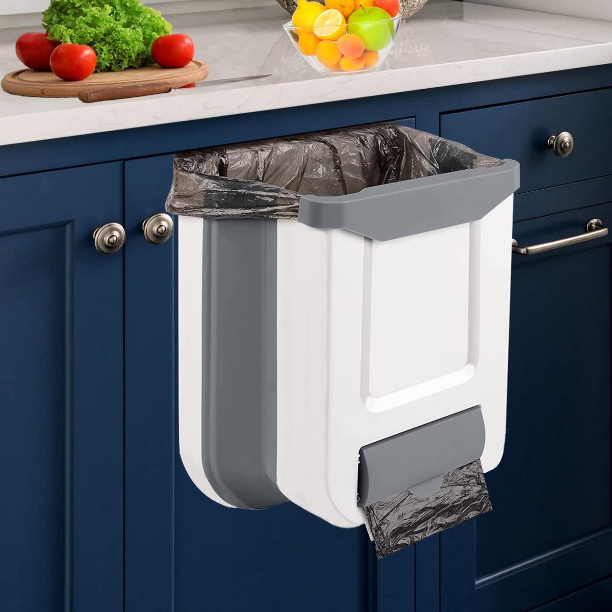 Opvouwbare Keuken Prullenbak 10L - Wandmontage voor Kastdeur en Onder Goottsteen
