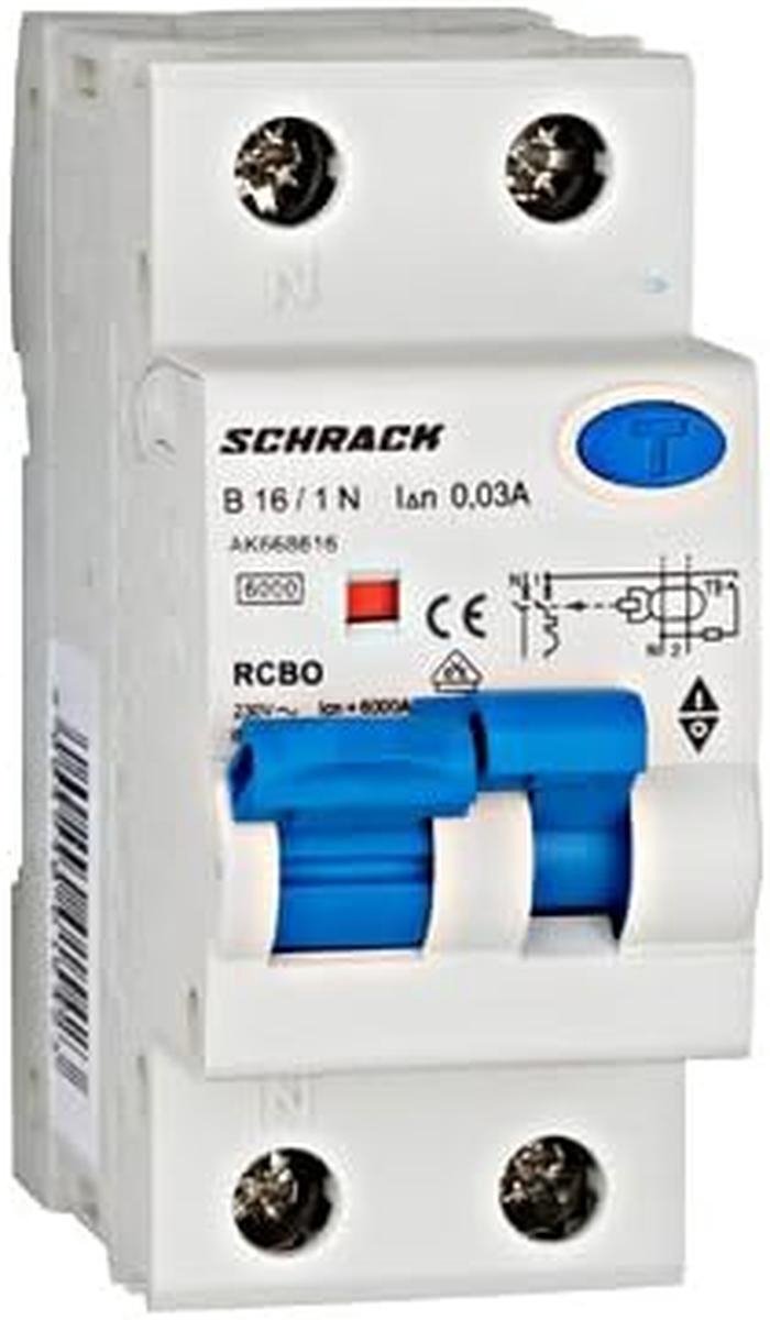 Combinatie aardlekschakelaar met automaat B16A 30mA Isolatiestroom