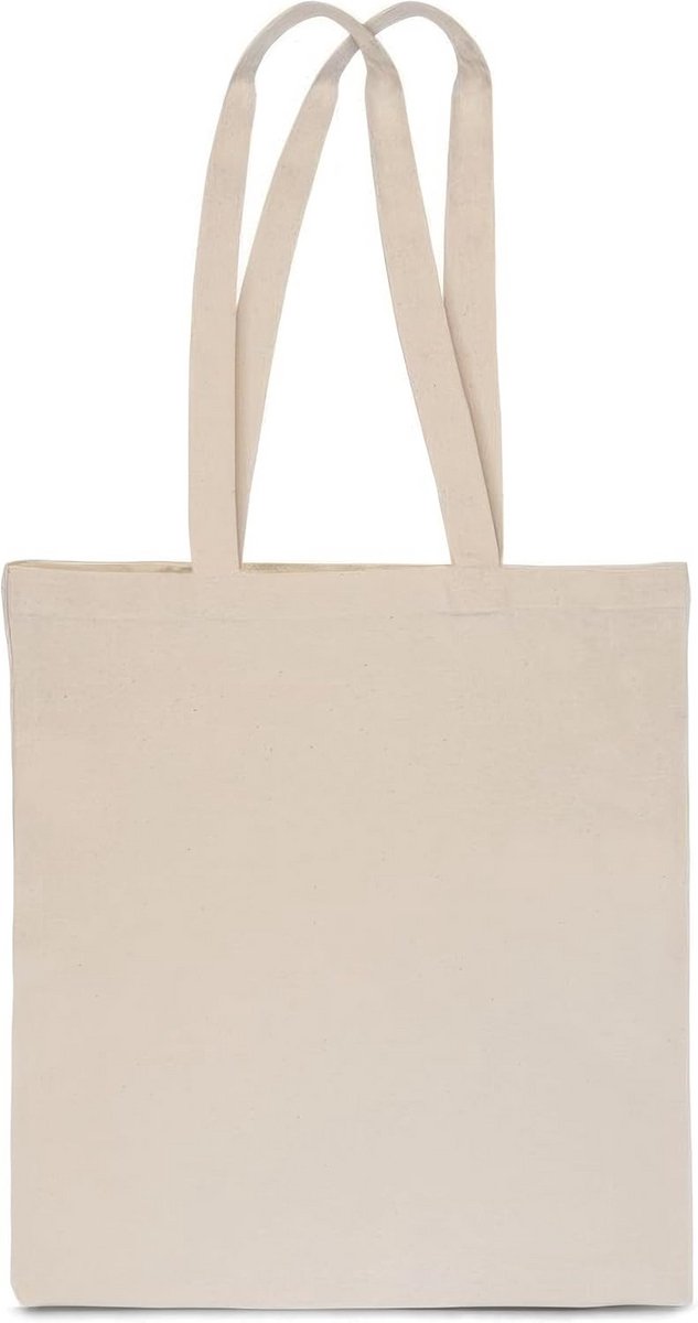 Grote onbedrukte katoenen draagtas 38x42 cm met lange hengsels - Ideaal om te beschilderen
