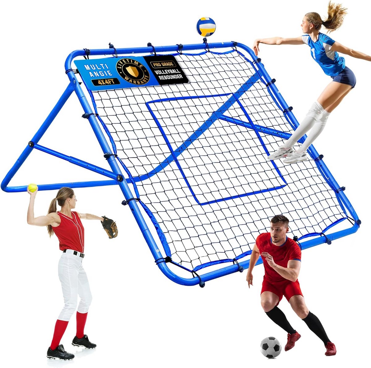 Verstelbaar Rebound Net voor Volleybal, Voetbal en Honkbal Training 1.2x1.2m