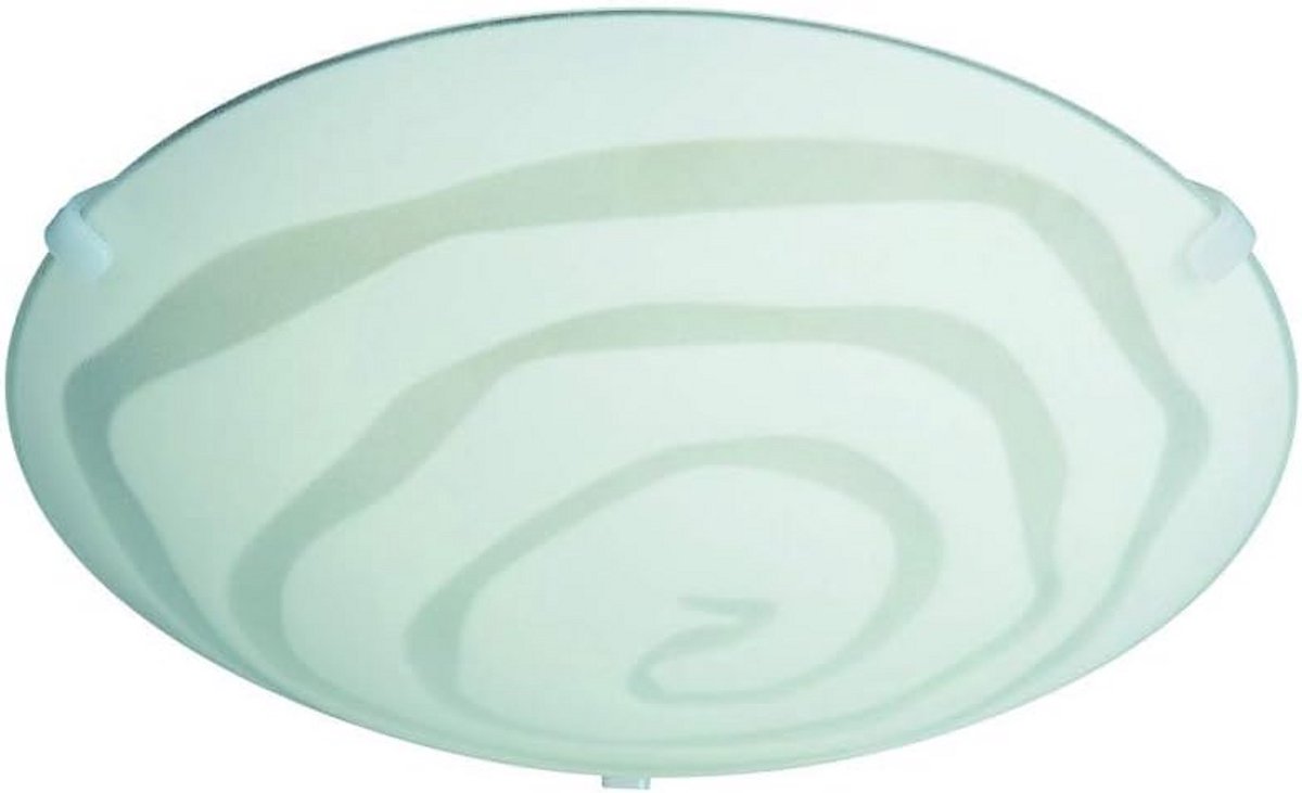 Ronde Plafondlamp of Wandlamp Modern Grijs Kunststof Glas E27 Fitting