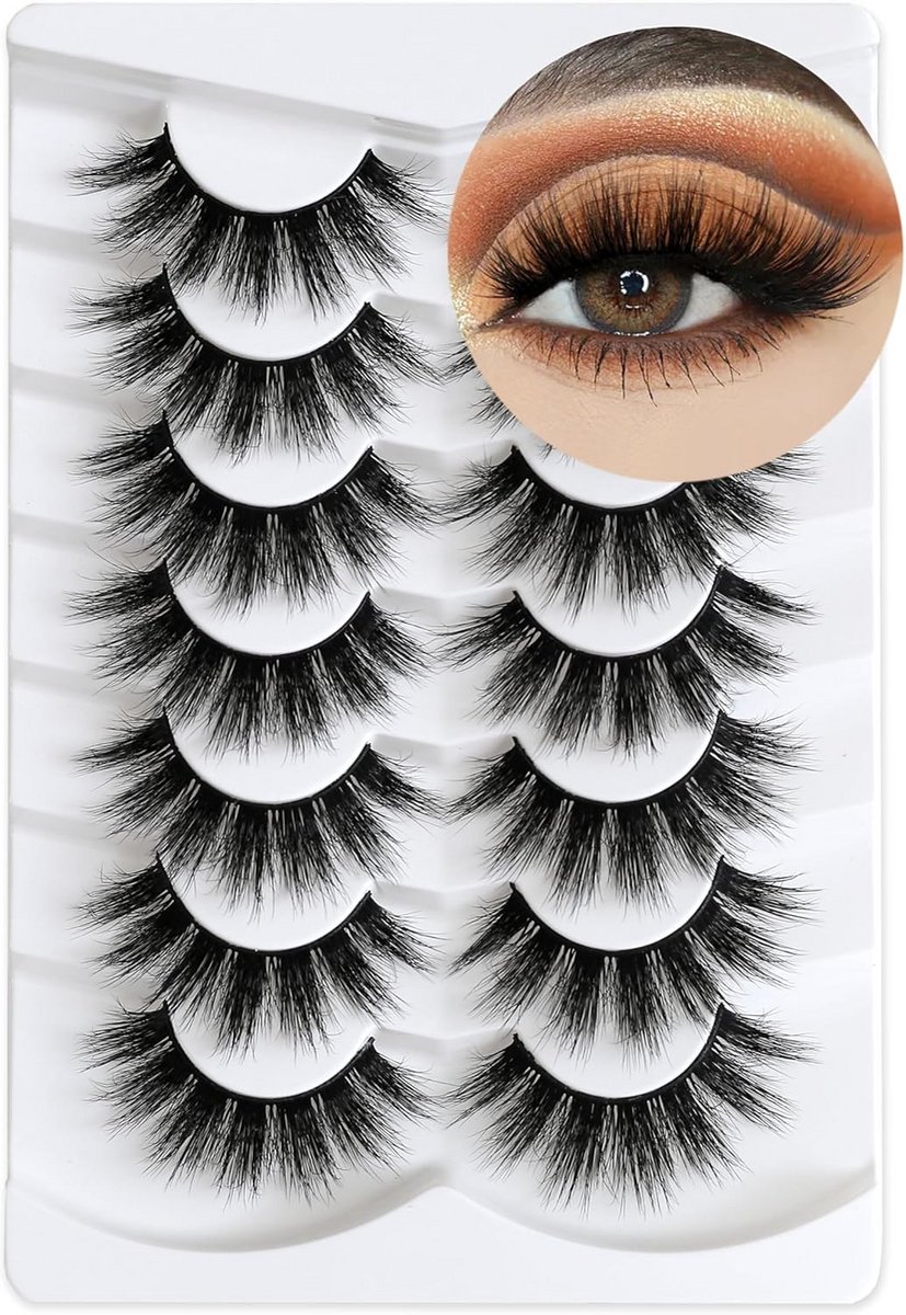 10 Paar Wispy Cat Eye Nepwimpers - Natuurlijk & Pluizig Effect - Herbruikbare Wimpers