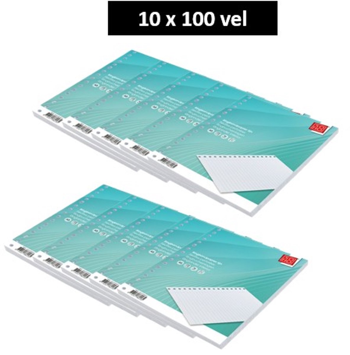 SOHO - Ringbandpapier A4 - 17rings - Lijn - Gelinieerd - 70 gram - 10 x 100 Vellen