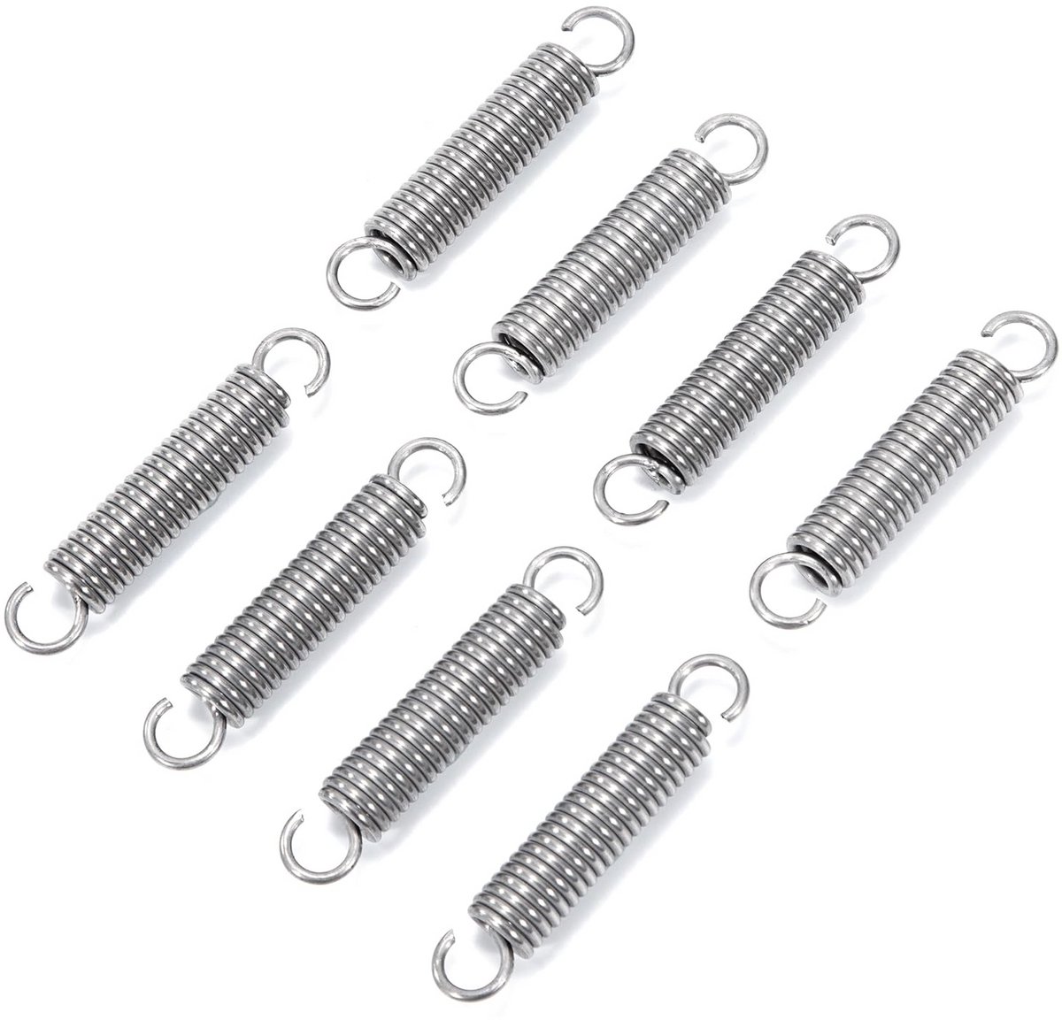 Set van 8 Trekveren met Haak, Roestvrij Staal, 50 mm Lengte