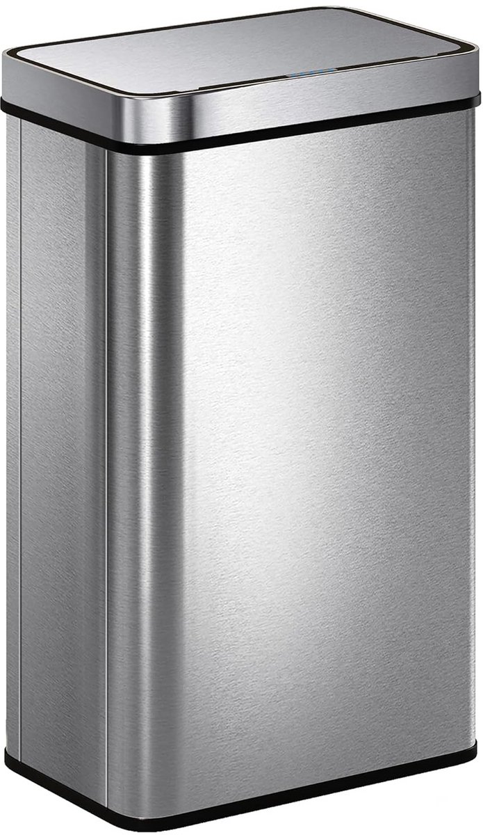 Grote Sensor Prullenbak 60L RVS Automatisch met Soft-Close Deksel en Geurfilter