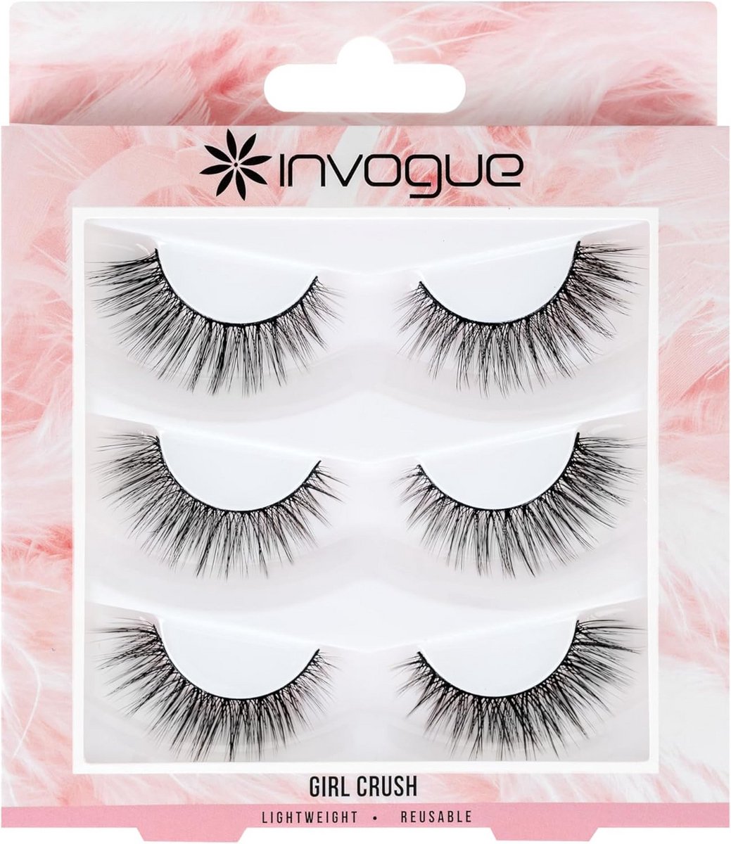Lash Set - 3 paar Rozige Nepwimpers voor Voluminea en Lengte