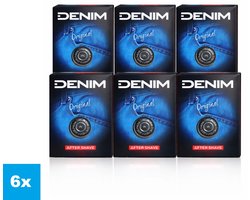 Denim Original After Shave 6x100 ml – 6 Stuks – Klassieke Mannelijke Geur – Voordeelverpakking