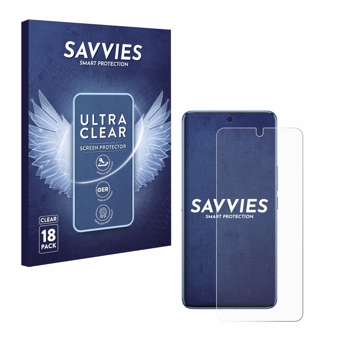Savvies - Screenprotector voor Vivo V60 - Folie Beschermfolie transparant 18 Stuks