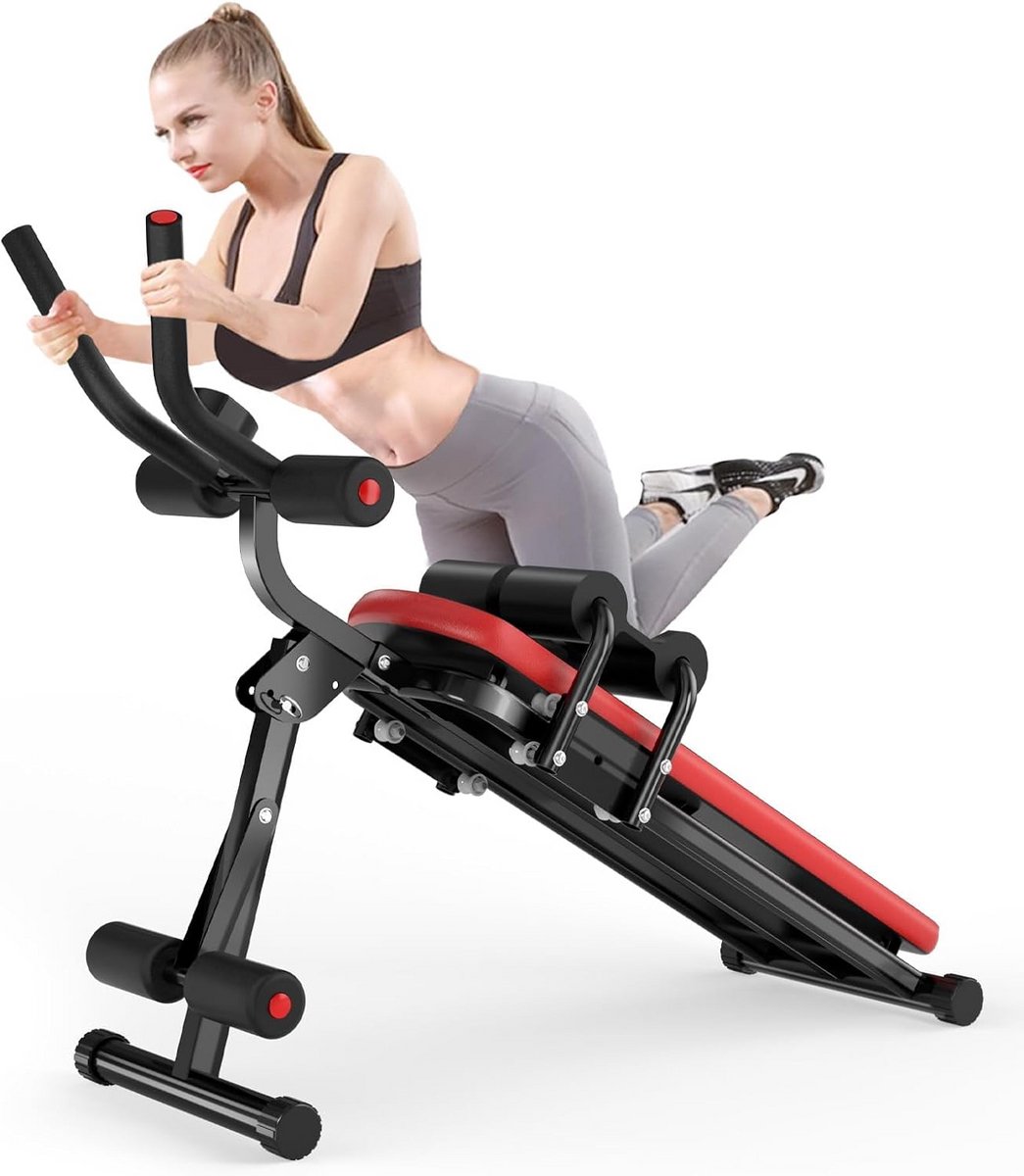 Buiktrainer voor Thuis - Multifunctioneel Trainingsapparaat met Teller - Verstelbare Hoogte - 150 kg Draagvermogen - Voor Full-Body Workout
