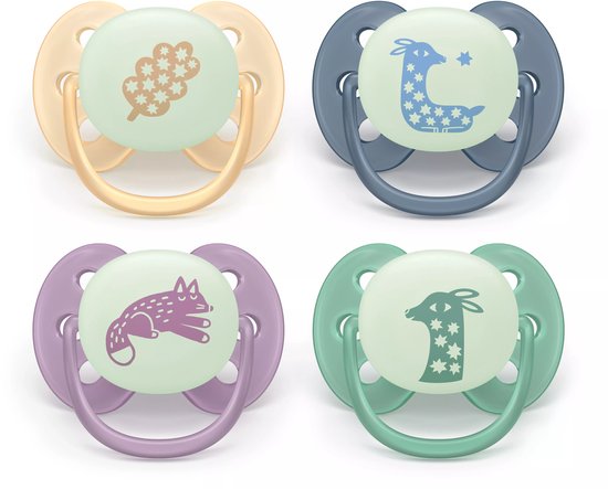 Philips Avent Ultra Soft Nighttime - 6 tot 18 maanden - Glow-in-the-dark fopspeen - 4pack - SCF094/08 van Merkloos — afbeelding 4