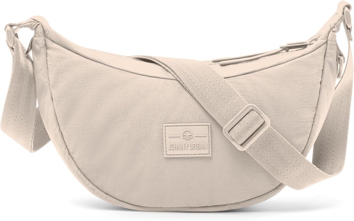 Halve maan tas voor dames en heren - Gewatteerde crossbody tas van gerecycled nylon - Verstelbare schouderriem - Waterafstotend - 2 maatopties