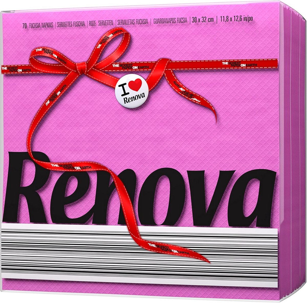 Papieren servetten Red Label fuchsia – 70 stuks, enkellaags, tableformaat