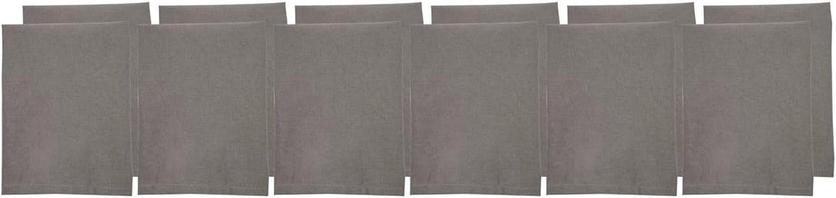 12 katoenen servetten 44 x 44 cm grijstint
