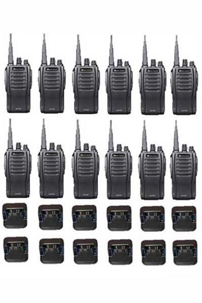 Set van 12 Midland G10 Pro UHF PMR446 Portofoon met tafellader